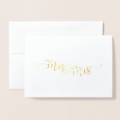Mrs & Mrs Etched Gold Foil Wenskaart Folie Kaarten (Voorkant met envelop)