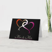 Mrs. & Mrs. Flagcolors Hearts Kaart (Voorkant)