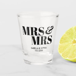 Mrs & Mrs Gepersonaliseerde Wedding Shot Glas Favo