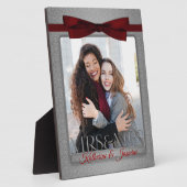 Mrs. & Mrs. Lesbian Gay Wedding Photo Lijst Silver Fotoplaat (Zijkant)
