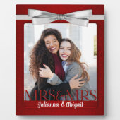 Mrs. & Mrs. Lesbian Gay Wedding Red Foto Fotoplaat (Voorkant)
