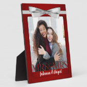 Mrs. & Mrs. Lesbian Gay Wedding Red Foto Fotoplaat (Zijkant)
