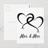 Mrs. & Mrs. Lesbian Pride Briefkaart (Voorkant / Achterkant)