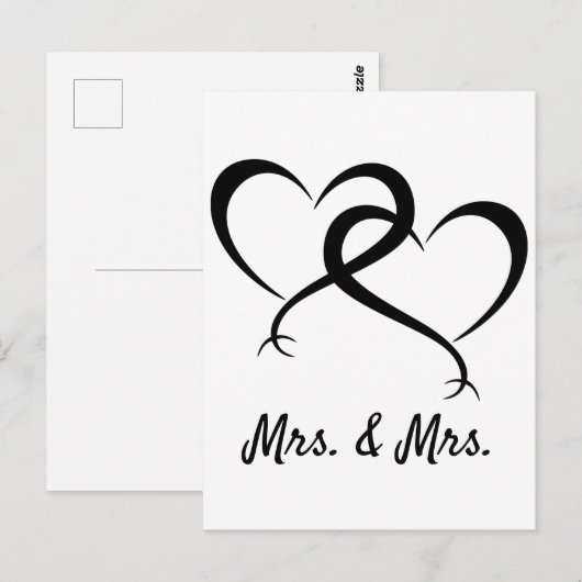 Mrs. & Mrs. Lesbian Pride Briefkaart (Voorkant / Achterkant)