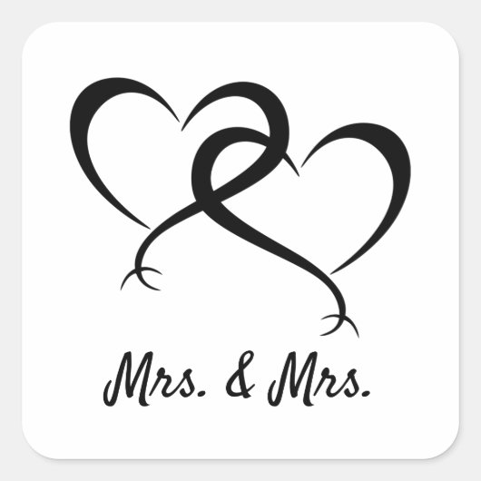 Mrs. & Mrs. Lesbian Pride  Vierkante Sticker (Voorkant)