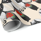 Mrs + Mrs Lesbisch Huwelijk Kat Schattige Bruiden  Cadeaupapier (Rol Hoek)