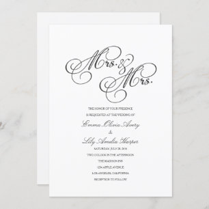 Mrs & Mrs Lesbische bruiloft uitnodigen Kaart