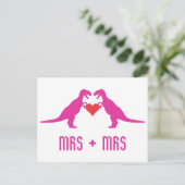 Mrs.+Mrs.- Liefde is Liefde Dinosauriërs Briefkaart (Staand voorkant)