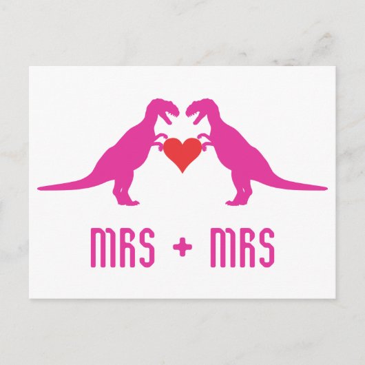 Mrs.+Mrs.- Liefde is Liefde Dinosauriërs Briefkaart (Voorkant)