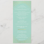 MRS & MRS RECEPTIE DINER MENU Gouden confetti munt (Achterkant)