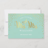 MRS & MRS RSVP ANTWOORD RUSTIEK goud confetti mint (Achterkant)