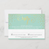 MRS & MRS RSVP ANTWOORD stijlvol goud confetti min (Voorkant)