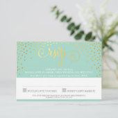 MRS & MRS RSVP ANTWOORD stijlvol goud confetti min (Staand voorkant)