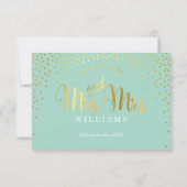 MRS & MRS RSVP ANTWOORD stijlvol goud confetti min (Achterkant)