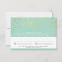 MRS & MRS RSVP ANTWOORD stijlvol goud confetti min