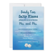 Mrs & Mrs Sandy Toes Bruiloft Nodig zand dollars u