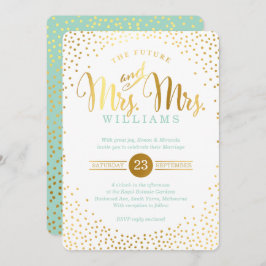 MRS & MRS STIJLVOLLE GLAM BRUILOFT gouden confetti Kaart