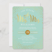 MRS & MRS STYLISH BRUILOFT goud confetti mint Kaart (Voorkant)