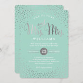 MRS & MRS STYLISH BRUILOFT zilveren confetti mint Kaart (Voorkant / Achterkant)
