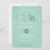 MRS & MRS STYLISH BRUILOFT zilveren confetti mint Kaart (Voorkant)