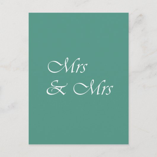 Mrs & Mrs Typografie Briefkaart (Voorkant)