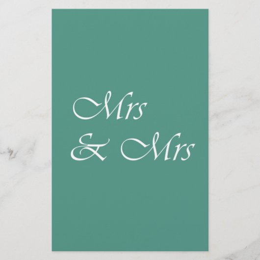Mrs & Mrs Typografie Briefpapier (Voorkant)