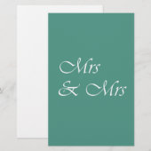 Mrs & Mrs Typografie Briefpapier (Voorkant / Achterkant)