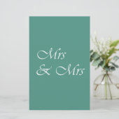 Mrs & Mrs Typografie Briefpapier (Staand voorkant)