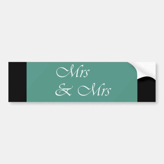 Mrs & Mrs Typografie Bumpersticker (Voorkant)