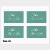 Mrs & Mrs Typografie Rechthoekige Sticker (Vel)