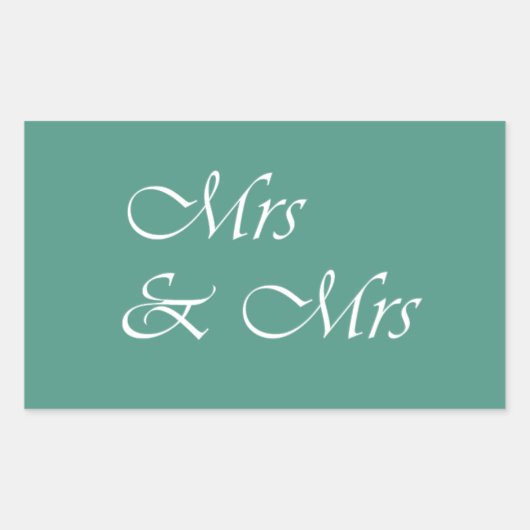 Mrs & Mrs Typografie Rechthoekige Sticker (Voorkant)