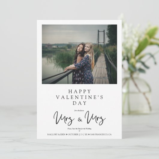 MRS & MRS Valentine's Wedding LGBT Lesbian Photo (Staand voorkant)