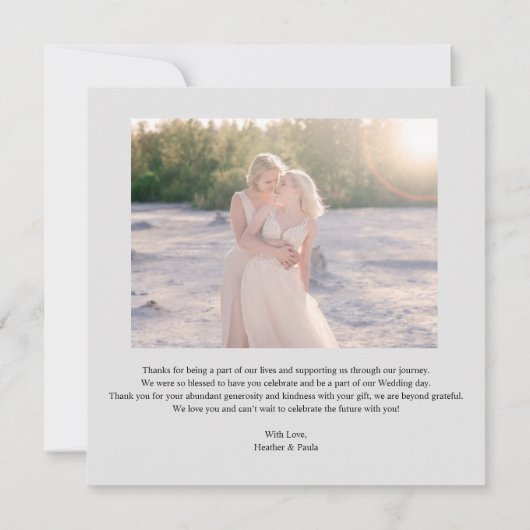 MRS & MRS Wedding Black Fancy Minimalist Branches Bedankkaart (Achterkant)