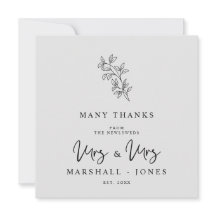 MRS & MRS Wedding Black Fancy Minimalist Branches