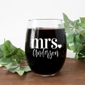 MRS Naam Gepersonaliseerde bruiloft Wijnglas Zonder Voet