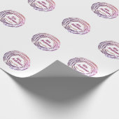 Mrs name pink mauve border since year wedding brid cadeaupapier (Hoek)