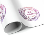 Mrs name pink mauve border since year wedding brid cadeaupapier (Rol Hoek)