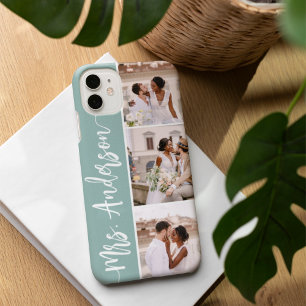 Mrs New Name Wedding Couples Foto Collage iPhone 16 Hoesje