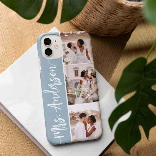Mrs New Name Wedding Couples Foto Collage Case-Mate iPhone Case