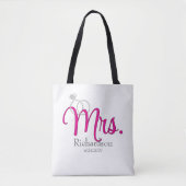 Mrs. Newlywed with Wedding Rings Tote Bag (Voorkant)
