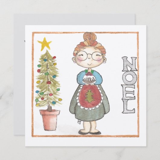 Mrs Noel Christmas Kaart (Voorkant / Achterkant)