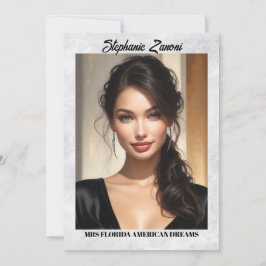 Mrs. Pageant Handtekeningkaart Marmeren Ijs QR-cod Kaart