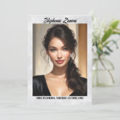 Mrs. Pageant Handtekeningkaart Marmeren Ijs QR-cod Kaart (Staand voorkant)