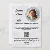 Mrs. Pageant Handtekeningkaart Marmeren Ijs QR-cod Kaart (Achterkant)