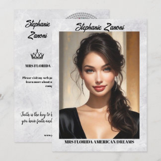 Mrs. Pageant Handtekeningkaart Marmeren Ijs QR-cod Kaart