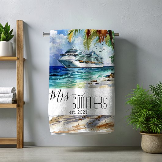 Mrs Pas getrouwd Bride Beach Cruise Strandlaken