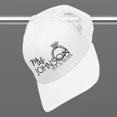 Mrs Pas getrouwd Bride Faux Ring Geborduurde Patch Trucker Pet