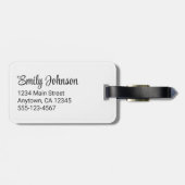 Mrs Personalized Elegant Script Bride Name White Bagagelabel (Achterkant horizontaal)