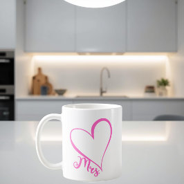 Mrs. Pink Heart Mug Koffiemok