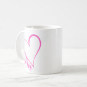 Mrs. Pink Heart Mug Koffiemok (Voorkant links)